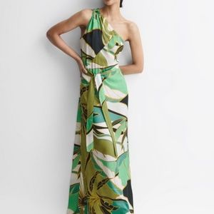 Reiss Green Jungle Print Madi Dress.